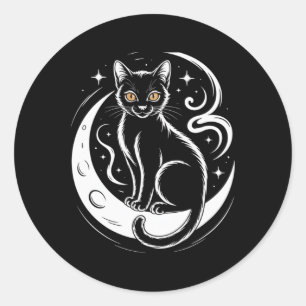 Adesivo Redondo Camiseta de Ioga Meditação Flor de Lótus de Gato R