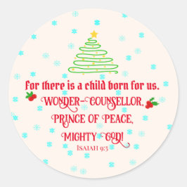 Adesivo Redondo Camiseta de leitura da Bíblia de Natal