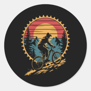 Adesivo Redondo Camiseta de Mountain Bike Para Homens Mulheres Eng