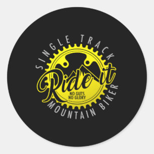 Adesivo Redondo Camiseta de Mountain Bike Single Track Mtb Ciclist
