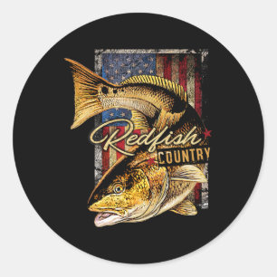 Adesivo Redondo Camiseta de Pesca de Água Salgada Redfish Country