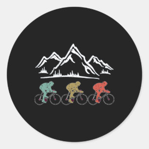 Adesivo Redondo Camiseta de Presente de Ciclismo de Montanha Para