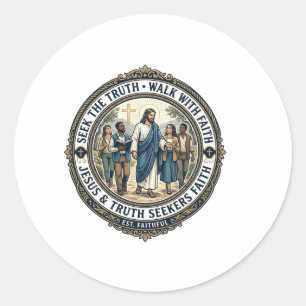 Adesivo Redondo Camiseta de Teologia Nerd de Apologética de Jesus