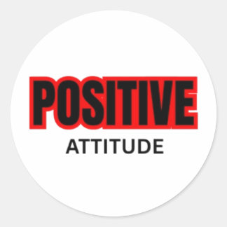 Adesivo Redondo Camiseta de Tipografia Motivacional Atitude Positi