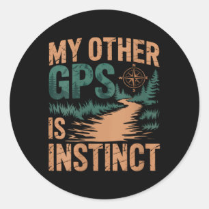 Adesivo Redondo Camiseta decote V engraçado de Geocaching para Mul