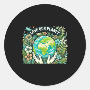 Adesivo Redondo Camiseta Dia da Terra Ame Nosso Planeta