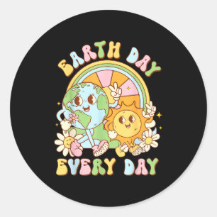 Adesivo Redondo Camiseta Dia da Terra Todos os Dias Crianças Meio