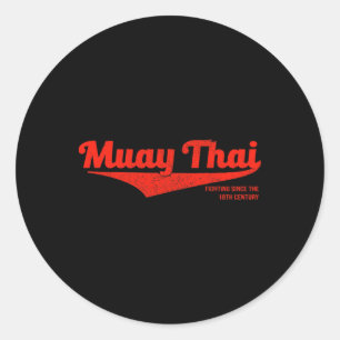 Adesivo Redondo Camiseta Distressed Muay Thai Kickboxing, Mma Bjj,