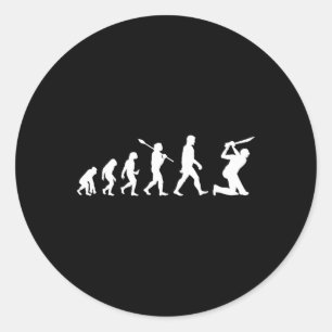 Adesivo Redondo Camiseta Divertida da Evolução do Críquete Para Jo