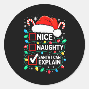 Adesivo Redondo Camiseta Divertida Natal Papai Noel Malvado Posso