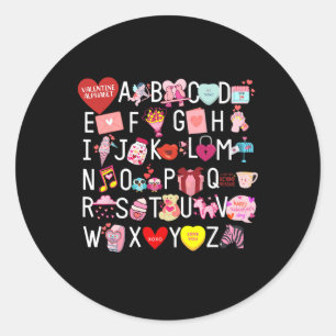 Adesivo Redondo Camiseta Do Alfabeto Abc Eu Te Amo Dia Dos Namorad