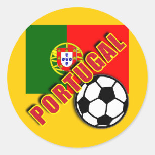 Adesivo Redondo Camiseta do fã de futebol do mundo de PORTUGAL