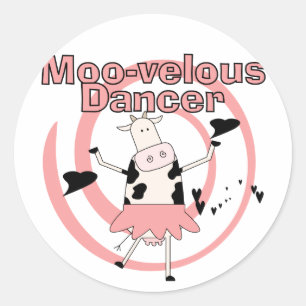 Adesivo Redondo Camiseta e presentes da bailarina da vaca
