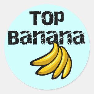 Adesivo Redondo Camiseta e presentes da banana superior