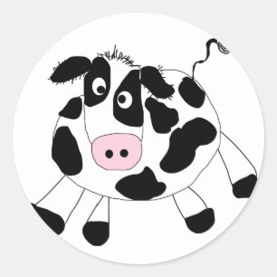 Adesivo Redondo Camiseta e presentes da vaca da fazenda