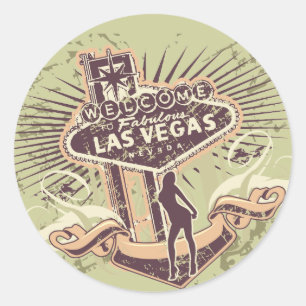 Adesivo Redondo Camiseta e presentes de Las Vegas Nevada