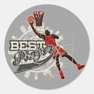 Adesivo Redondo Camiseta e presentes do basquetebol