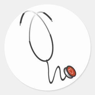 Adesivo Redondo Camiseta e presentes do estetoscópio