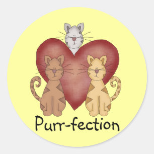 Adesivo Redondo Camiseta e presentes do purr-fection dos gatos