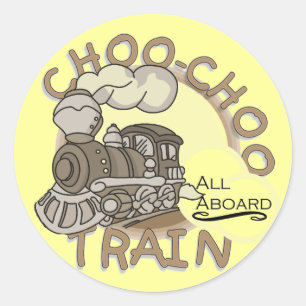 Adesivo Redondo Camiseta e presentes do trem de Choo Choo
