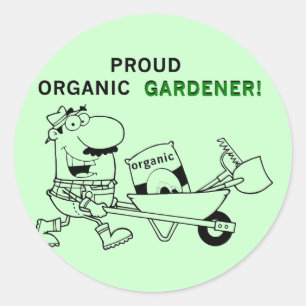 Adesivo Redondo Camiseta e presentes orgânicos orgulhosos do