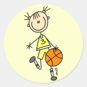 Adesivo Redondo Camiseta e presentes pingando do basquetebol da