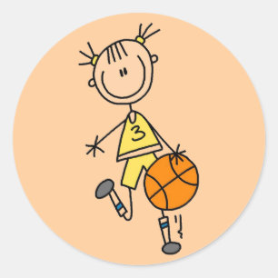 Adesivo Redondo Camiseta e presentes pingando do basquetebol da