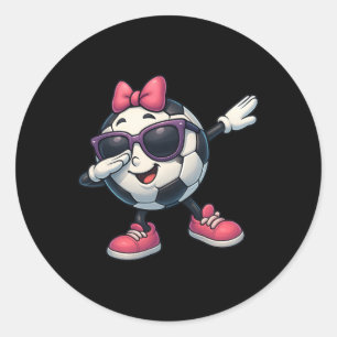 Adesivo Redondo Camiseta engraçada de Dabbing Soccer para meninas
