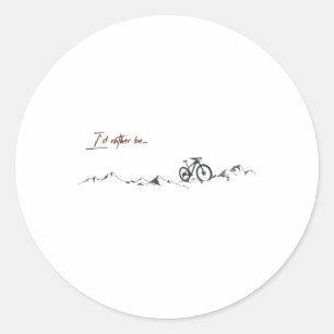 Adesivo Redondo Camiseta Eu Preferiria Estar No Ciclismo De Montan