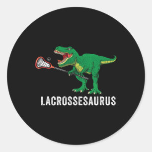 Adesivo Redondo Camiseta Funny T Rex Lacrosse Dinossauro Lax Menin