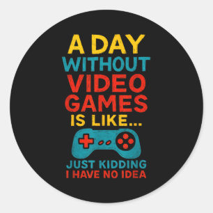 Adesivo Redondo Camiseta Gráfica de Camisa Engraçada de Gamer para