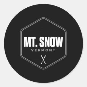 Adesivo Redondo Camiseta gráfica de esqui Mount Snow Vermont