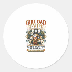 Adesivo Redondo Camiseta Gráfica de Identidades Micro Pai Jesus Ch