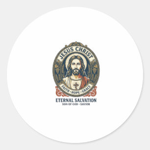 Adesivo Redondo Camiseta Gráfica de Jesus Barbeiro Homens Christia