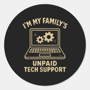 Adesivo Redondo Camiseta Gráfica Divertida Amante da Tecnologia Ge
