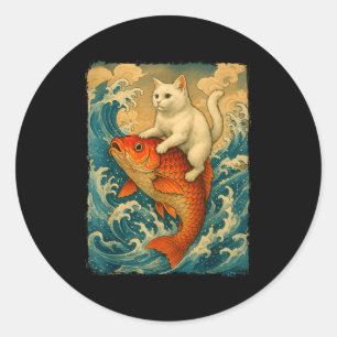 Adesivo Redondo Camiseta Gráfica Homens Mulheres Gato Engraçado Ko