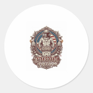Adesivo Redondo Camiseta Gráfica Vetorial Apicultor Patriota