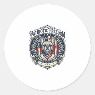 Adesivo Redondo Camiseta Gráfica Vetorial de Bulldog Francês Patri