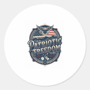 Adesivo Redondo Camiseta Gráfica Vetorial de Herança Patriótica de