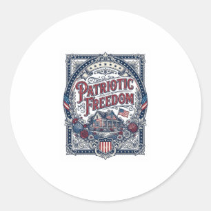 Adesivo Redondo Camiseta Gráfica Vetorial de Jardim Rústico Patrio