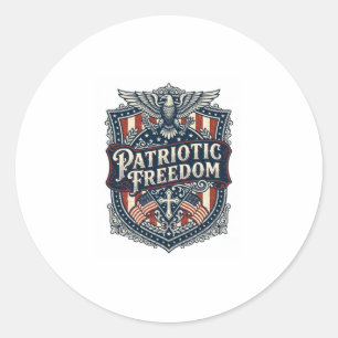 Adesivo Redondo Camiseta Gráfica Vetorial Patriótica Fé Família Li