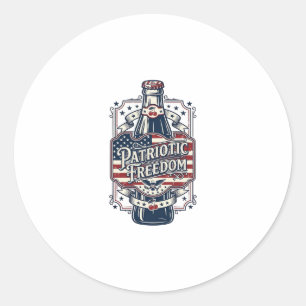 Adesivo Redondo Camiseta Gráfica Vetorial Retro de Refrigerante de