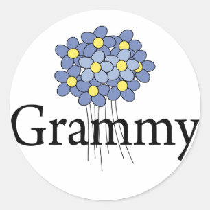 Adesivo Redondo Camiseta Grammy da Linda Flor Azul