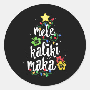 Adesivo Redondo Camiseta havaiana de Natal Mele Kalikimaka