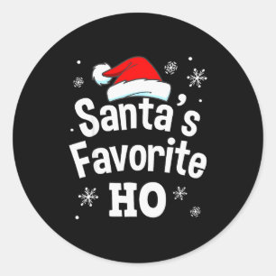 Adesivo Redondo Camiseta Ho Favorita do Papai Noel, Adulto Travess