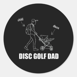 Adesivo Redondo Camiseta Infantil Funny Disc Golf Dad Stroller Ckp