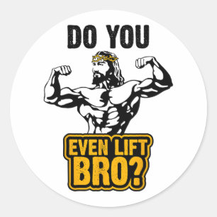 Adesivo Redondo Camiseta Jesus Bodybuilding - Você Levanta Ferro M