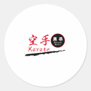 Adesivo Redondo Camiseta Karate Faixa Preta
