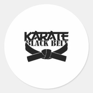Adesivo Redondo Camiseta Karate Faixa Preta_1