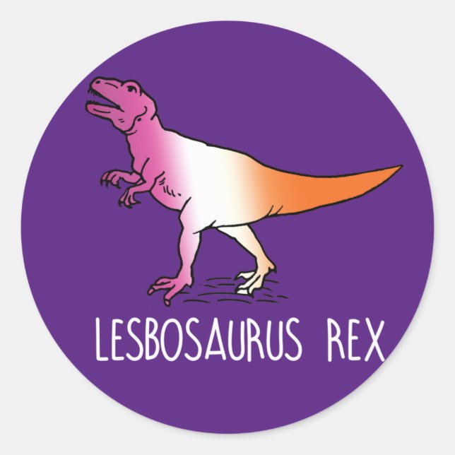 Adesivo Redondo Camiseta LESBOSAURUS REX (Frente)